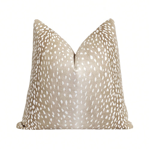 [Pillow Cover]Deer Skin Print Linen Pillow Cover, Ombre Pillow Cover, Deer Pillow, Fawn Pillow Cover, Double Sided Pillow Cover, Animal Print Tow Pillow(Pillow Core Not Included)