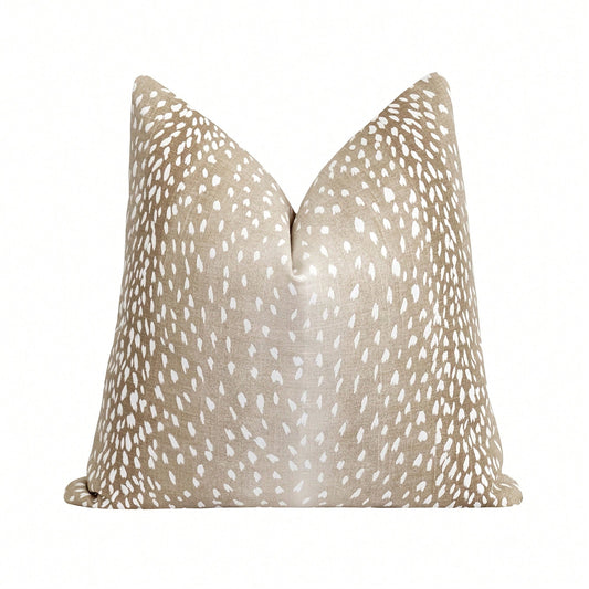 [Pillow Cover]Deer Skin Print Linen Pillow Cover, Ombre Pillow Cover, Deer Pillow, Fawn Pillow Cover, Double Sided Pillow Cover, Animal Print Tow Pillow(Pillow Core Not Included)
