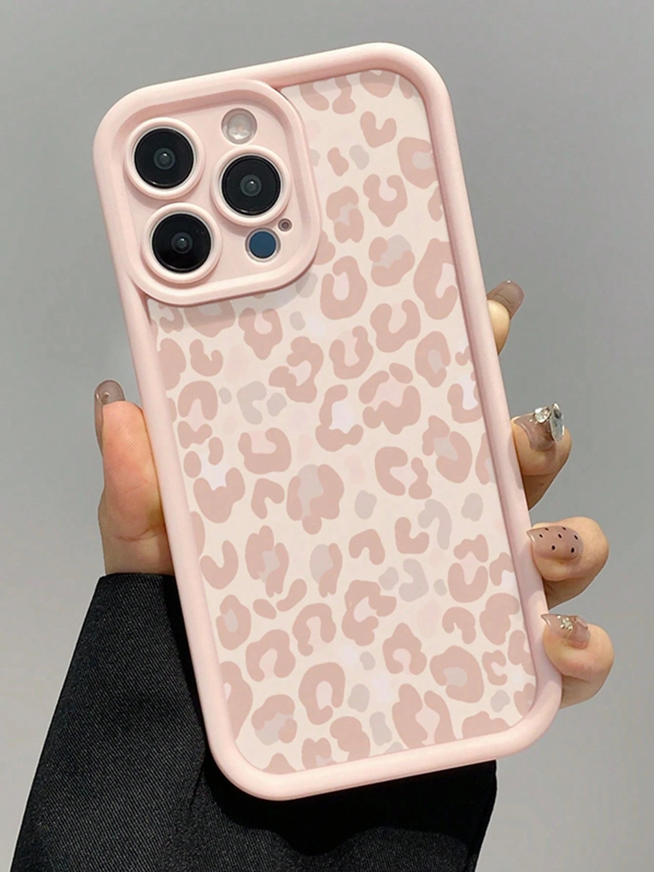Pink Leopard Print Minimalist TPU Shockproof Full Coverage 1pc Phone Case Compatible With Apple 17, 16, 15, 14, 13, 12, 11 Pro Max, Air, And Series, International Version, Not The Domestic Version Mom