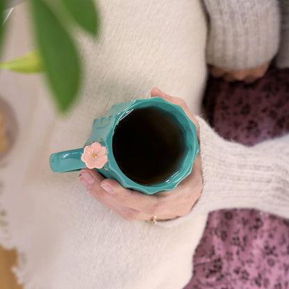 Pinky Up - 3D Metallic Gold Accented Ceramic Mug Cactus