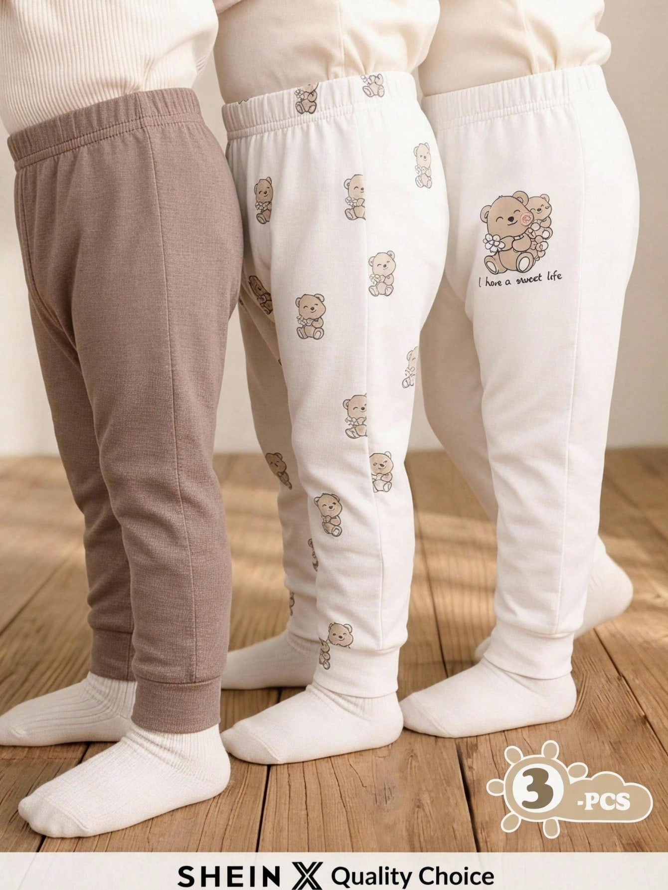 Playful Pals 2 Random Pieces,Boys Cartoon Animal Stripe Solid Color Slim Fit Elastic Waist Pants Orange Navy White Cute Casual Pants Autumn Fall Back To School