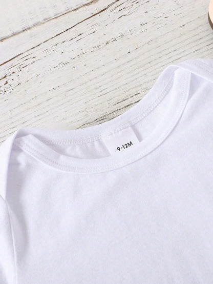 Playful Pals Baby Boy Casual Simplistic Car & Letter Print Short Sleeve Bodysuit, Summer