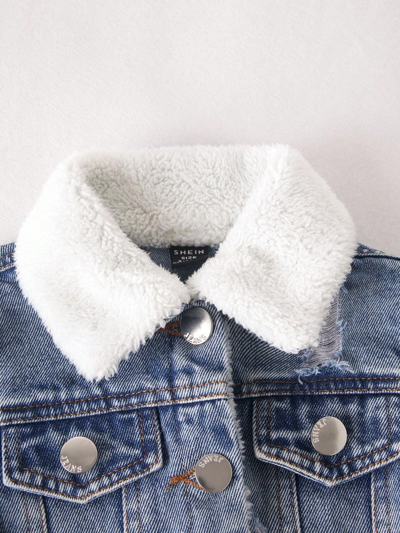 Playful Pals Newborn Baby Boy Washed Denim Jacket,Turndown Collar Warm Casual Winter Outwear,Minimalist Back-To-School Blue And White Stripe Loose Jacket For Fall