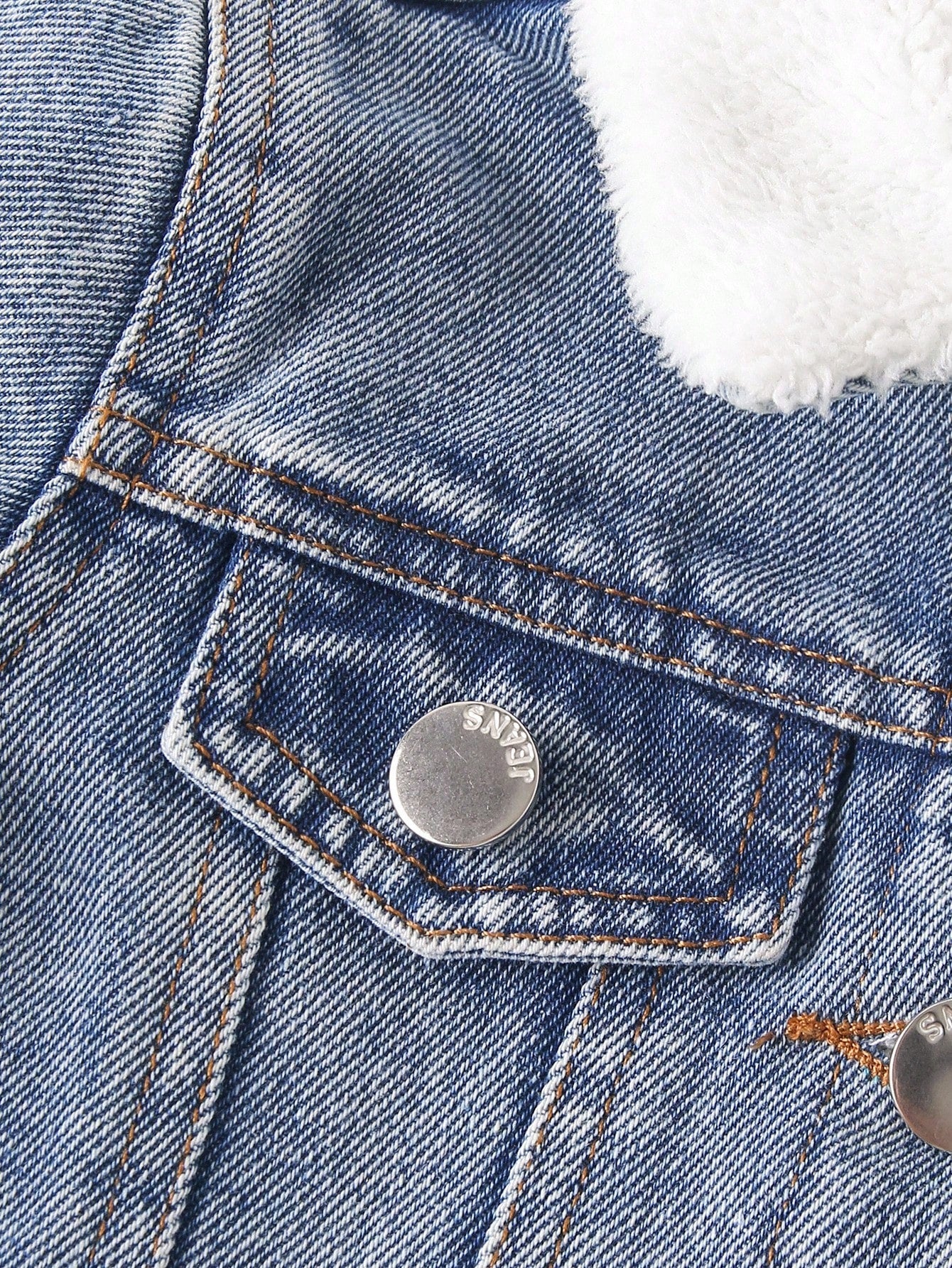 Playful Pals Newborn Baby Boy Washed Denim Jacket,Turndown Collar Warm Casual Winter Outwear,Minimalist Back-To-School Blue And White Stripe Loose Jacket For Fall
