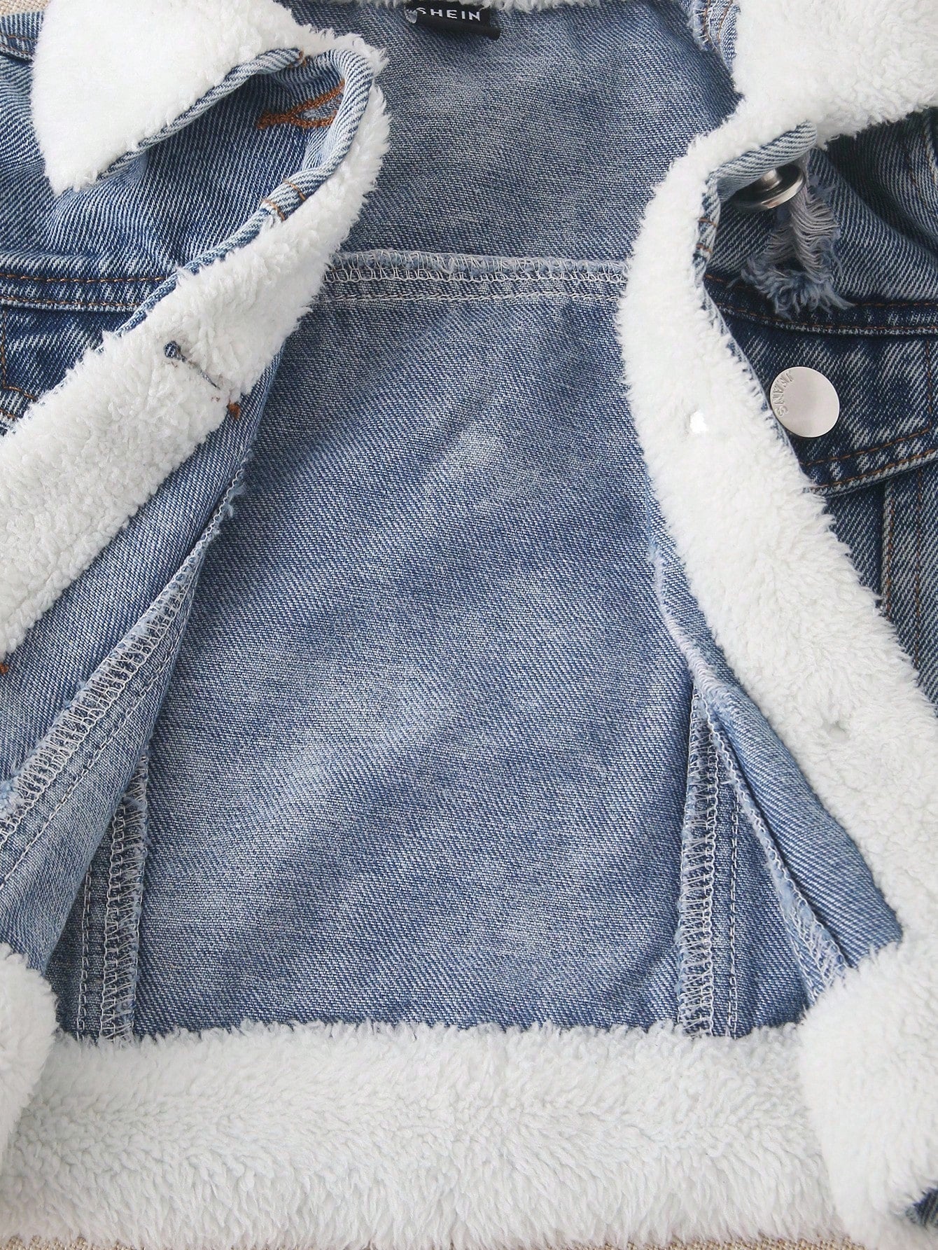 Playful Pals Newborn Baby Boy Washed Denim Jacket,Turndown Collar Warm Casual Winter Outwear,Minimalist Back-To-School Blue And White Stripe Loose Jacket For Fall