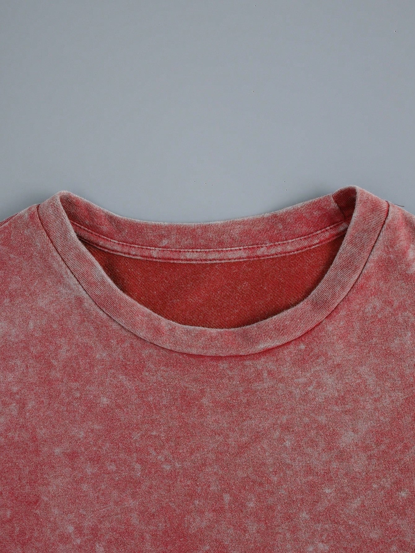 Plus-Size Plus Size Women's T-Shirt, Vintage Washed Coffee Pattern Double-Sided Printed Short-Sleeve T-Shirt, Coffee Lover Round-Neck Casual Top, Summer Top Red