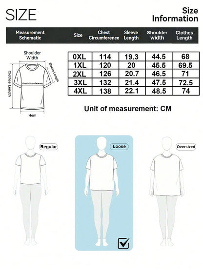 Plus-Size Plus Size Women's T-Shirt, Vintage Washed Coffee Pattern Double-Sided Printed Short-Sleeve T-Shirt, Coffee Lover Round-Neck Casual Top, Summer Top Red
