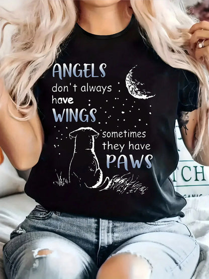 [Plus Size T-Shirt] Comfortable Plus Size Women's Casual T-Shirt| Round Neck, Short Sleeved, Slightly Elastic Knitted Fabric, Regular Style, For All Seasons