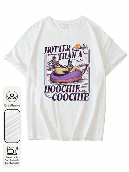 Plus Size Women's Summer Vacation Cowboy Hat Graphic Round Neck Short Sleeve Retro Summer Top Women's Beach Purple Life Buoy Graphic Round Neck Short Sleeve Casual Summer White T-Shirt Women's Sunset