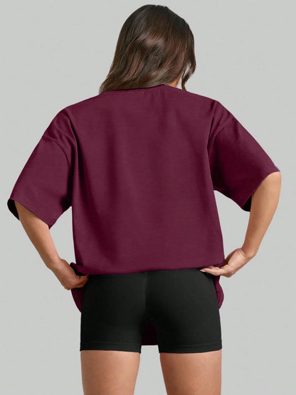 Plus Size Women Short Sleeve T-Shirt- Loose Fit Activewear Top, Suitable For Fitness, Yoga And Casual Wear| All Season Summer Sports