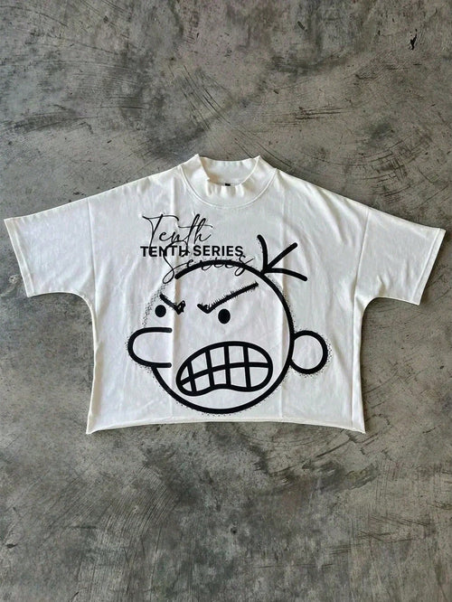 Plus Size Women T-Shirts,Tenth Series Y2k Hop Rapper Punk, 100% Cotton Casual Printed T-Shirt