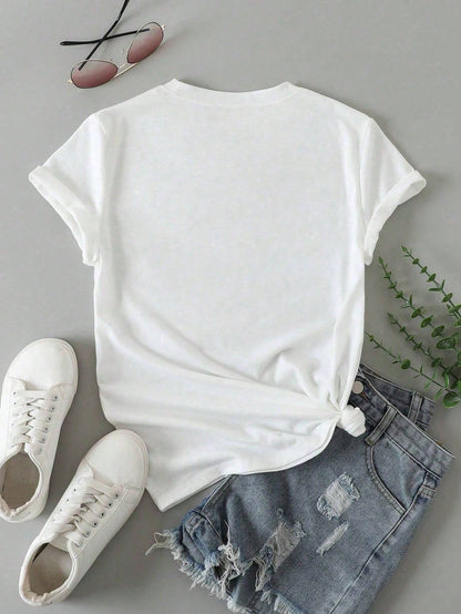 Plus Size Women T-Shirts,L?Ped Diper Brand Inspired Typography 100% Cotton 220g Casual Printed T-Shirt,Crew Neck Short Sleeve,For Going Out,Gift,Summer,Unisex