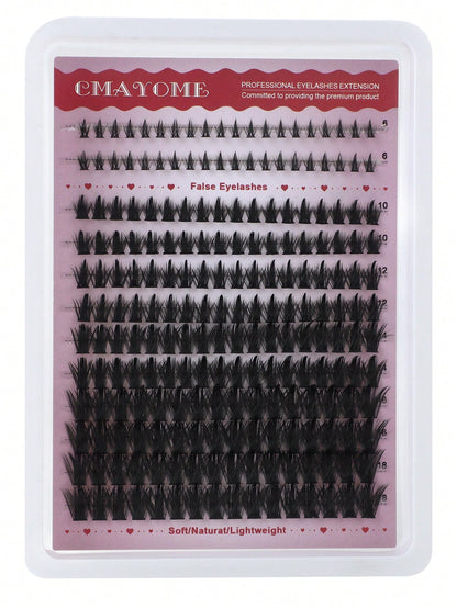 Pointed-Tip + 120D + Lower Lashes 3-In-1 Lash Extensions, Long 6-18mm, D/DD 212-Piece Lash Cluster, Thick Single Lashes, Comic Book Lash Extensions, Mink Trim, Wispy Lashes
