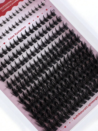Pointed-Tip + 120D + Lower Lashes 3-In-1 Lash Extensions, Long 6-18mm, D/DD 212-Piece Lash Cluster, Thick Single Lashes, Comic Book Lash Extensions, Mink Trim, Wispy Lashes