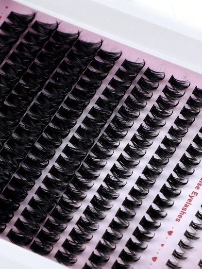Pointed-Tip + 120D + Lower Lashes 3-In-1 Lash Extensions, Long 6-18mm, D/DD 212-Piece Lash Cluster, Thick Single Lashes, Comic Book Lash Extensions, Mink Trim, Wispy Lashes