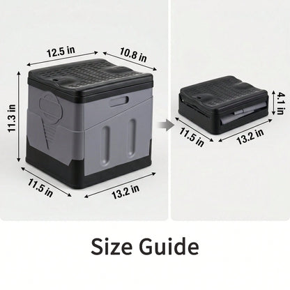 Portable Folding Toilet With Lid- Camping, Boating & Outdoor Travel Emergency Use- Includes Trash Bag & Storage Bag- No Electricity Required- Space-Saving Design For Cars, Trucks & RVs- Durable P