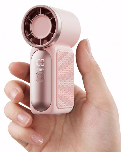 Portable Handheld Mini Fan, 6 Speeds 16900 RPM High Velocity Personal Fan With LED Display, USBRechargeable, Mini Fan With Lanyard For Makeup, Travel, Outdoor For Women Girl Gift