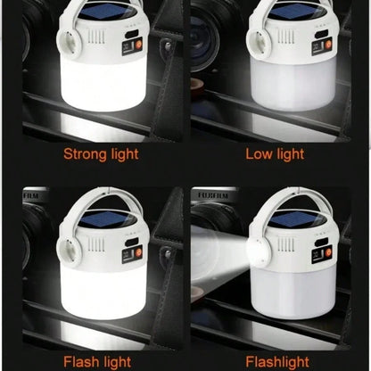Portable Lightweight Solar Camping Lantern, 700mAh Rechargeable Battery Powered Emergency Lamp With Dual Light Modes, IP65 Waterproof Outdoor Handheld Light For Tent, Hiking, Fishing, Hurricane, Powe