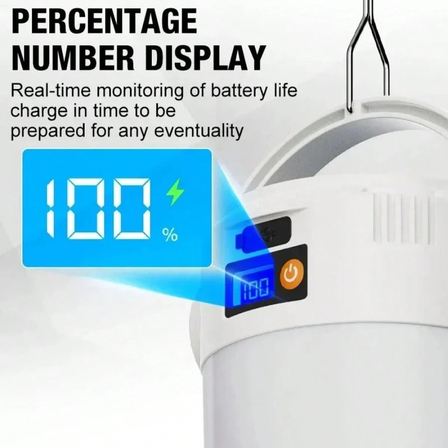 Portable Lightweight Solar Camping Lantern, 700mAh Rechargeable Battery Powered Emergency Lamp With Dual Light Modes, IP65 Waterproof Outdoor Handheld Light For Tent, Hiking, Fishing, Hurricane, Powe