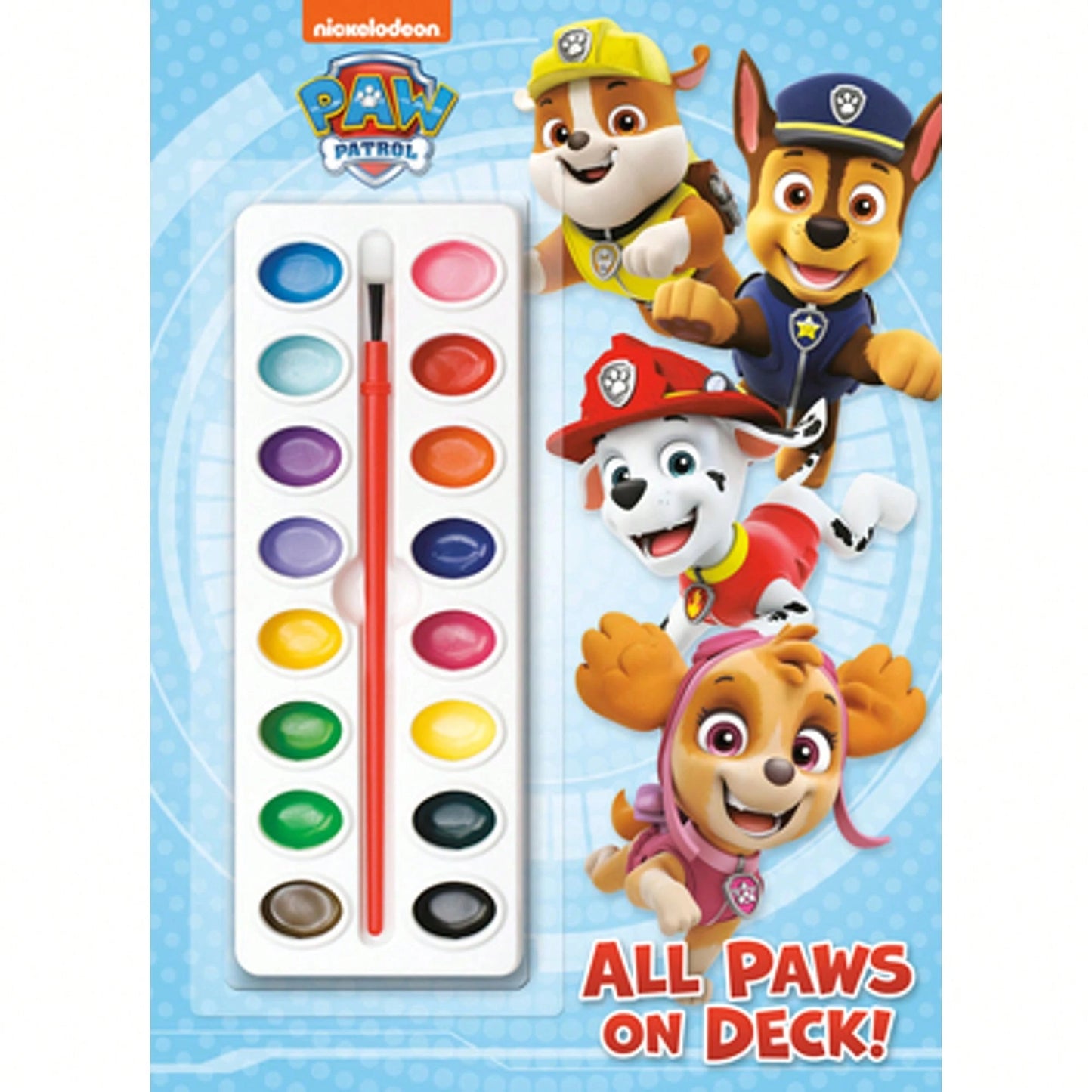 Pre-Owned All Paws On Deck! (Paw Patrol): Activity Book With Paintbrush And 16 Watercolors (Paperback) By Golden Books