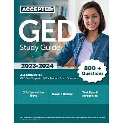 Pre-Owned GED Study Guide 2023-2024 All Subjects: GED Test Prep With 800+ Practice Exam Questions (Paperback) By Cox