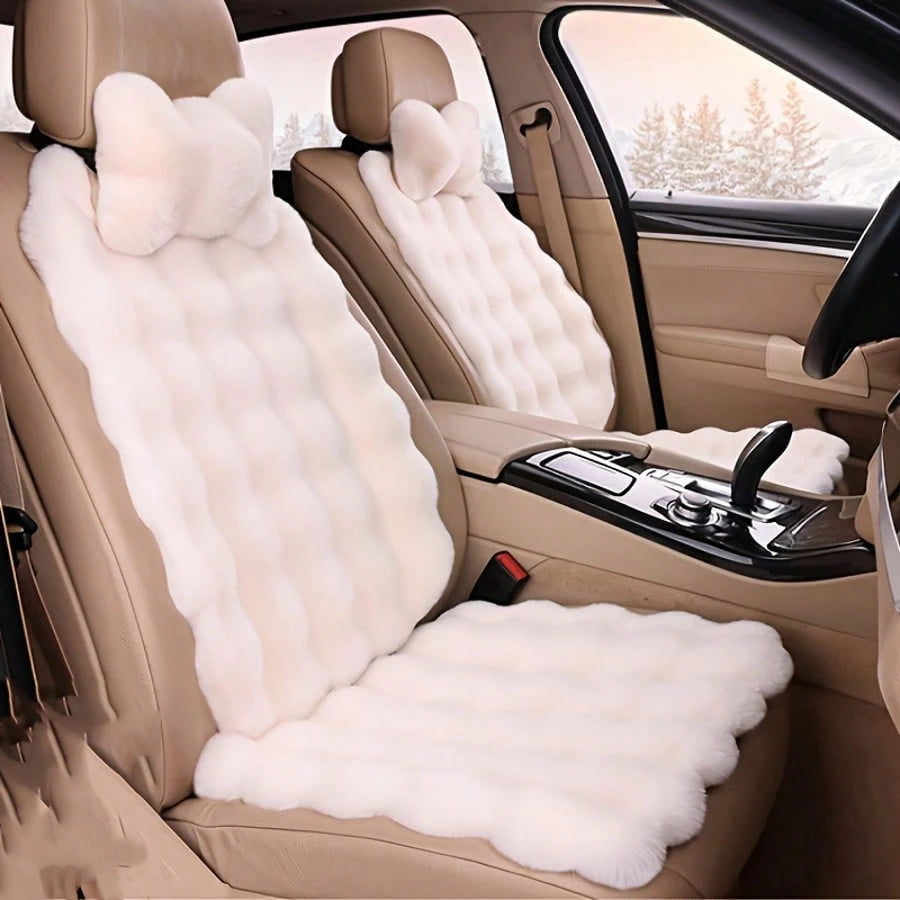 Premium Soft Car Seat Pad With Backrest, **Quick-Install Non-Slip** Interior Cover, **Snug Fit** Universal Seat Protector For Most Vehicles, All-Season Comfort (3 PC)