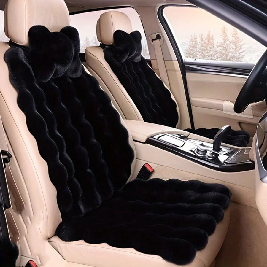 Premium Soft Car Seat Pad With Backrest, **Quick-Install Non-Slip** Interior Cover, **Snug Fit** Universal Seat Protector For Most Vehicles, All-Season Comfort (3 PC)