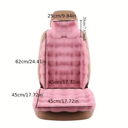 Premium Soft Car Seat Pad With Backrest, **Quick-Install Non-Slip** Interior Cover, **Snug Fit** Universal Seat Protector For Most Vehicles, All-Season Comfort (3 PC)