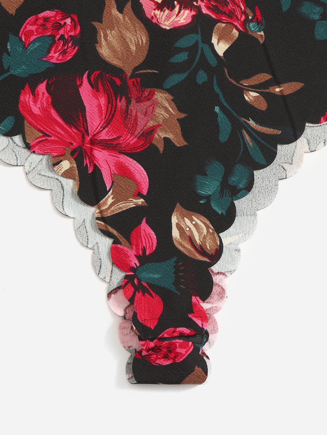 Privé Allover Floral Print Scallop Trim Cami Bodysuit