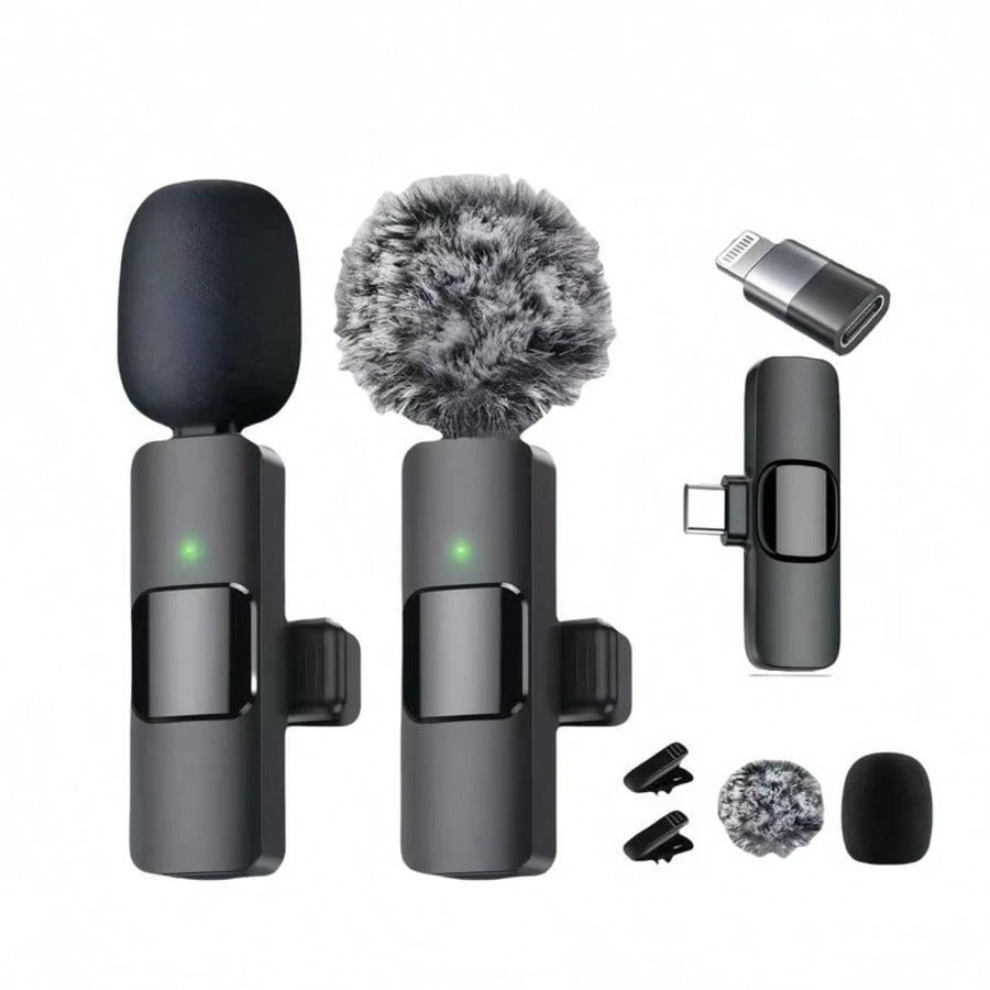 Professional Omnidirectional Collar Microphone, Wireless Rechargeable Recording Mic For Cellphone, Compact Hands-Free Audio Equipment, Multi-Scene Device For Short Video Production & Online Live Shows