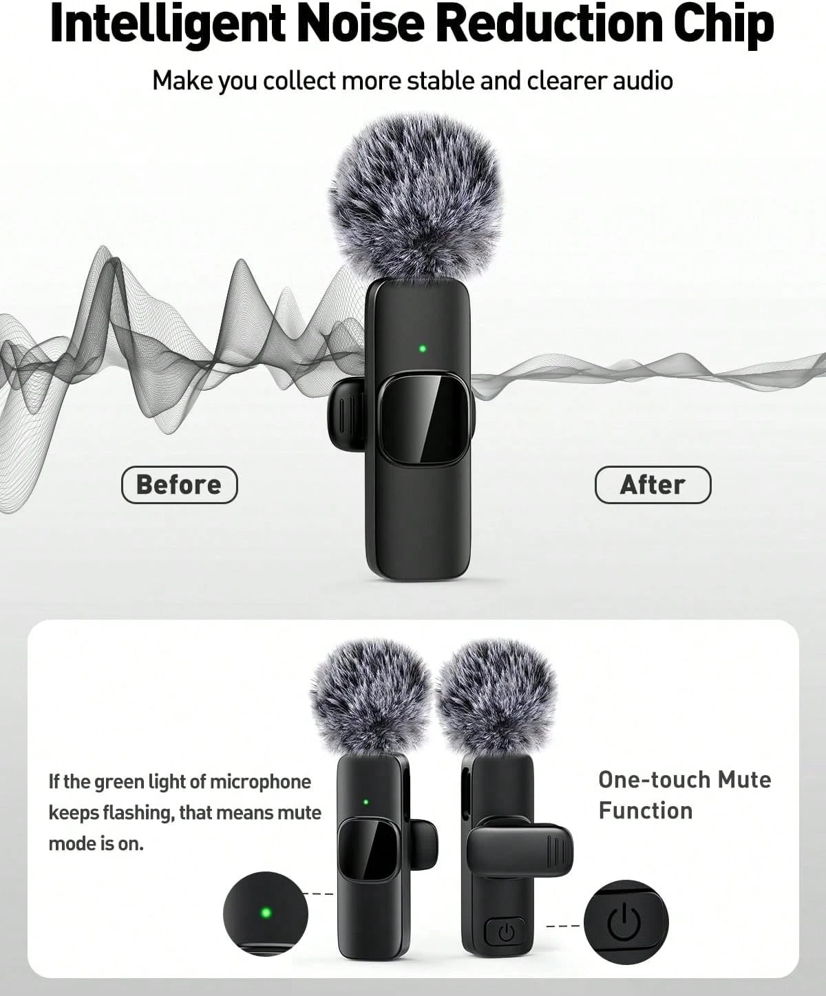 Professional Omnidirectional Collar Microphone, Wireless Rechargeable Recording Mic For Cellphone, Compact Hands-Free Audio Equipment, Multi-Scene Device For Short Video Production & Online Live Shows