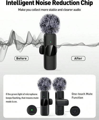 Professional Omnidirectional Collar Microphone, Wireless Rechargeable Recording Mic For Cellphone, Compact Hands-Free Audio Equipment, Multi-Scene Device For Short Video Production & Online Live Shows