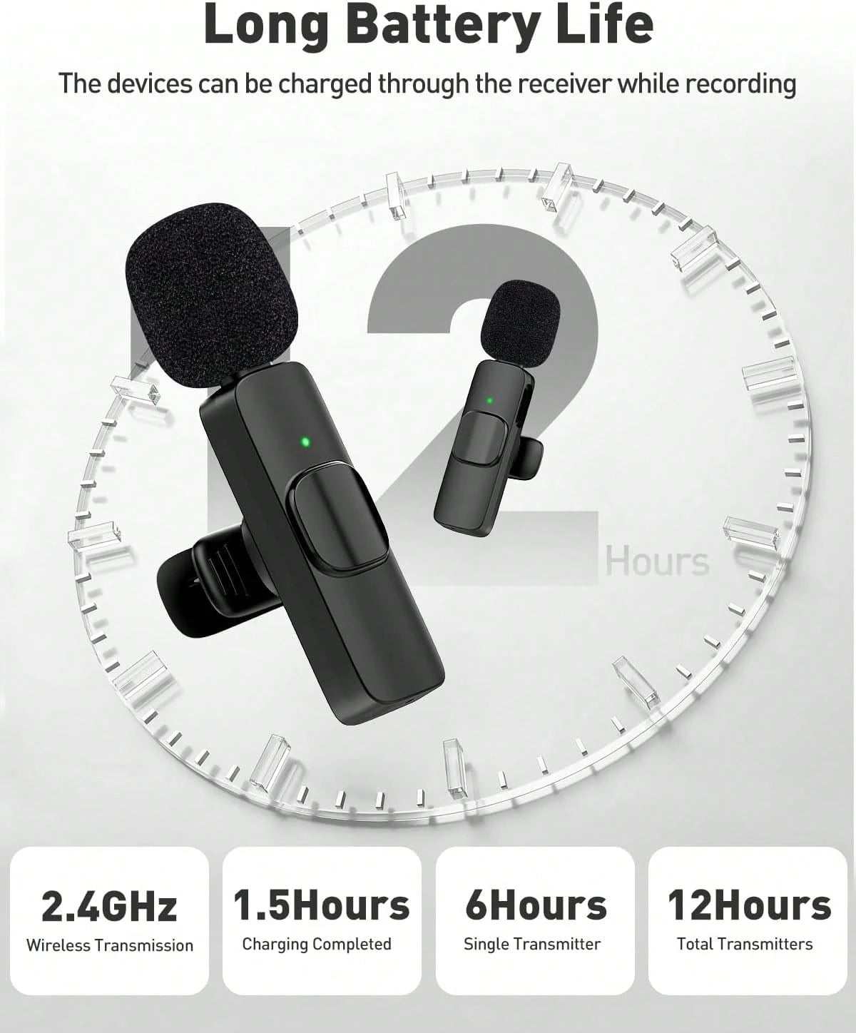 Professional Omnidirectional Collar Microphone, Wireless Rechargeable Recording Mic For Cellphone, Compact Hands-Free Audio Equipment, Multi-Scene Device For Short Video Production & Online Live Shows