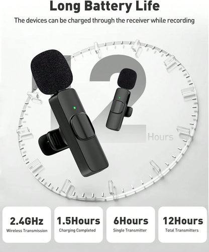 Professional Omnidirectional Collar Microphone, Wireless Rechargeable Recording Mic For Cellphone, Compact Hands-Free Audio Equipment, Multi-Scene Device For Short Video Production & Online Live Shows