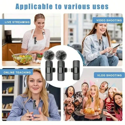 Professional Omnidirectional Collar Microphone, Wireless Rechargeable Recording Mic For Cellphone, Compact Hands-Free Audio Equipment, Multi-Scene Device For Short Video Production & Online Live Shows