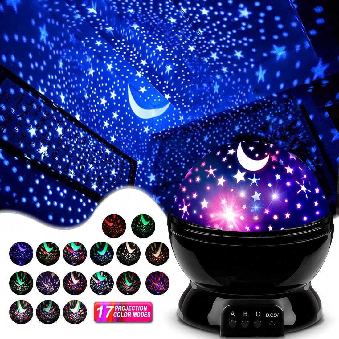 Projector Night Lights Kids, Birthday Gifts 1-4-6-14 Year Old Girl Boy Kids Bedroom, Glow In Dark Stars Moon Child Asleep Peacefully