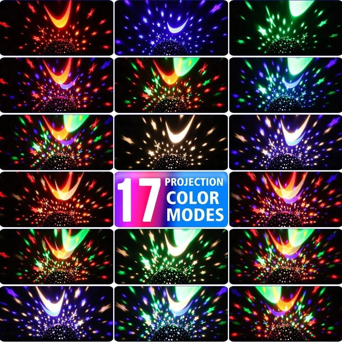 Projector Night Lights Kids, Birthday Gifts 1-4-6-14 Year Old Girl Boy Kids Bedroom, Glow In Dark Stars Moon Child Asleep Peacefully