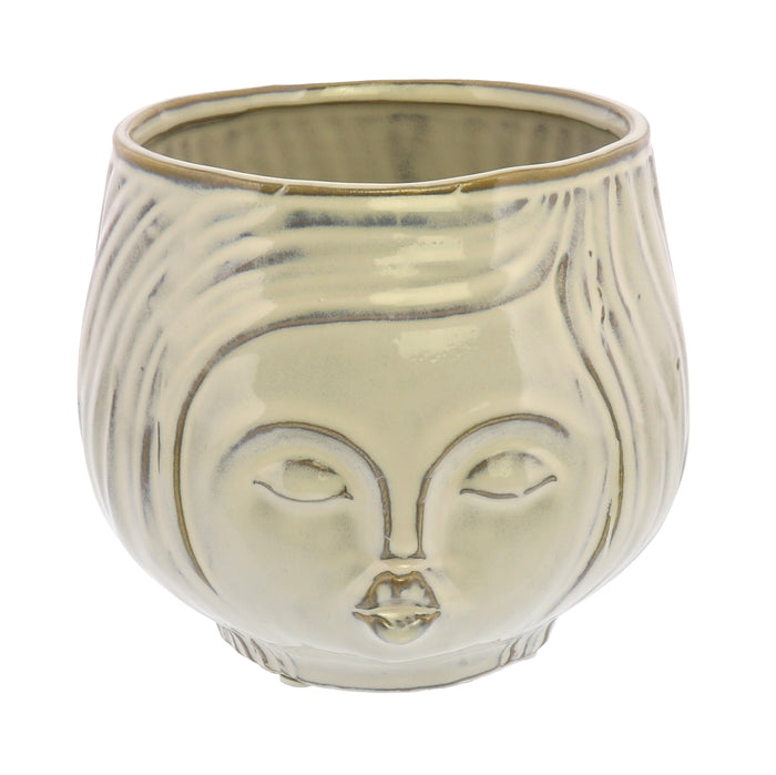 Pucker Up Ceramic White Vase