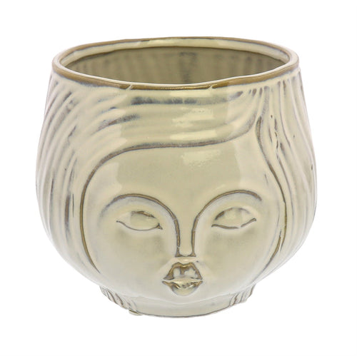 Pucker Up Ceramic White Vase