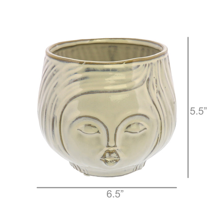 Pucker Up Ceramic White Vase