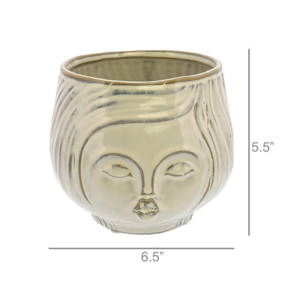 Pucker Up Ceramic White Vase