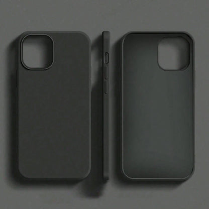 Pure Black TPU Liquid Silicone Hybrid Phone Case- Anti-Yellowing And Soft-Touch Protection Compatible With Iphone