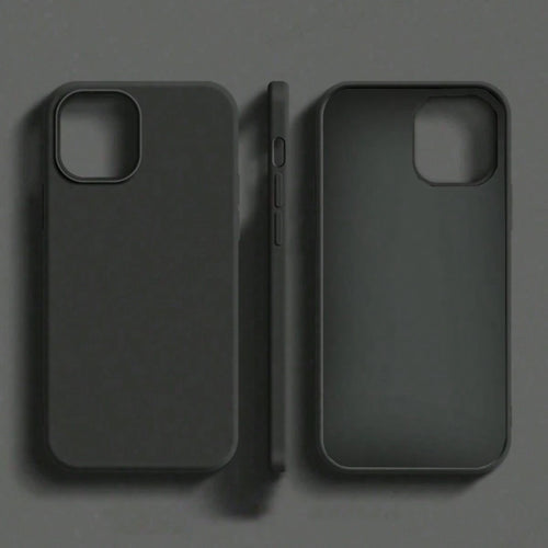 Pure Black TPU Liquid Silicone Hybrid Phone Case- Anti-Yellowing And Soft-Touch Protection Compatible With Iphone