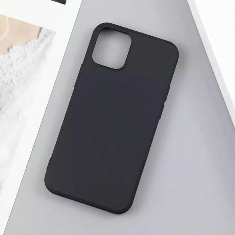 Pure Black TPU Liquid Silicone Hybrid Phone Case- Anti-Yellowing And Soft-Touch Protection Compatible With Iphone
