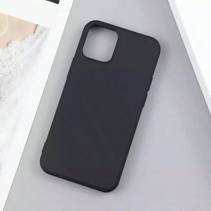 Pure Black TPU Liquid Silicone Hybrid Phone Case- Anti-Yellowing And Soft-Touch Protection Compatible With Iphone