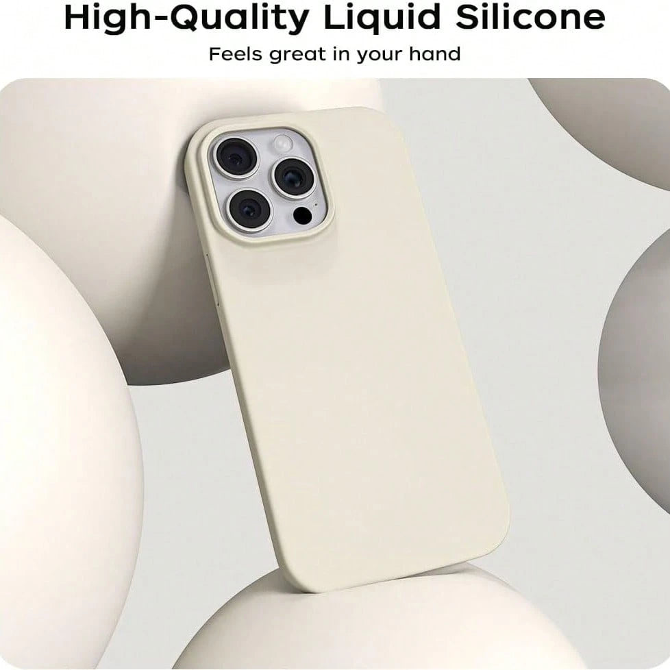 Pure Black TPU Liquid Silicone Hybrid Phone Case- Anti-Yellowing And Soft-Touch Protection Compatible With Iphone