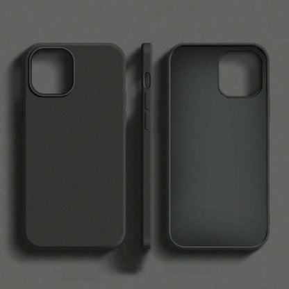Pure Black TPU Liquid Silicone Hybrid Phone Case- Anti-Yellowing And Soft-Touch Protection Compatible With Iphone