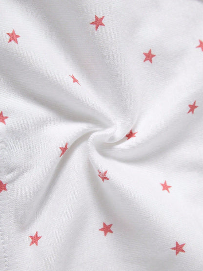 [RANDOM]12 Pcs/Pack Girls Comfortable Breathable Underwear With Dancer, Fox, Mermaid, Teddy Bear, Striped And Pentagram Print, Suitable For Small, Young Girl