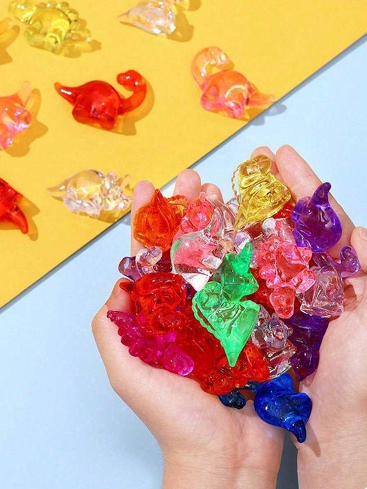 Random 300+Pcs Mini Dinosaur Figurines- Small Resin Animals For Vase Fillers, Miniature Plastic Dinosaurs For Dollhouses, Random Colors For Aquarium Decor, Terrarium Decoration| Vibrant Decor| Colo