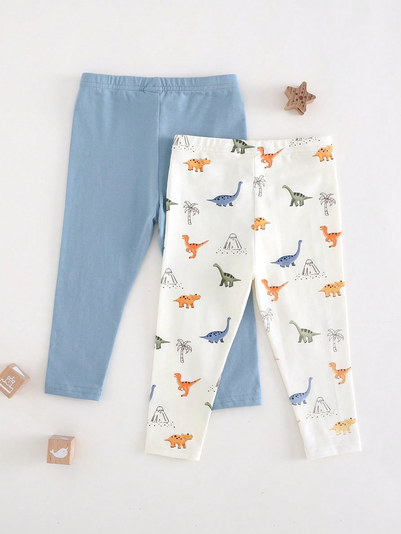 RANDOM 5 PCS SEND 2 PCS Baby Boy Patterned Long Pants 2 Pieces Set, Classic Cute Cartoon Dinosaur Print, Classic Animal Party Print, Suitable